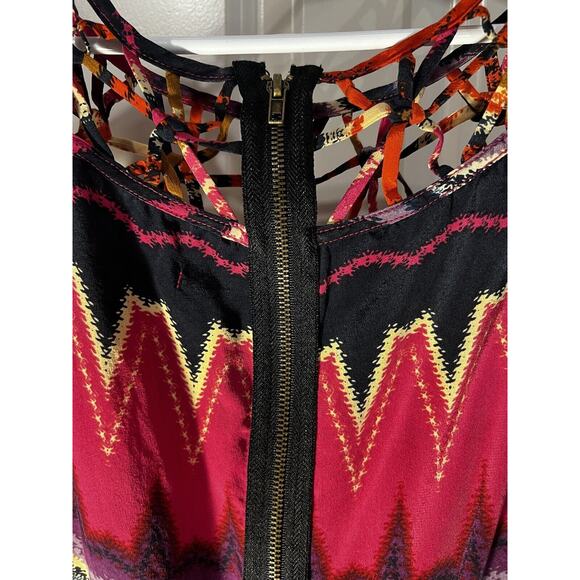 Gianni Bini Dress Boho Macramé Neckline Exposed Back Zipper--Women's SM - Picture 6 of 13